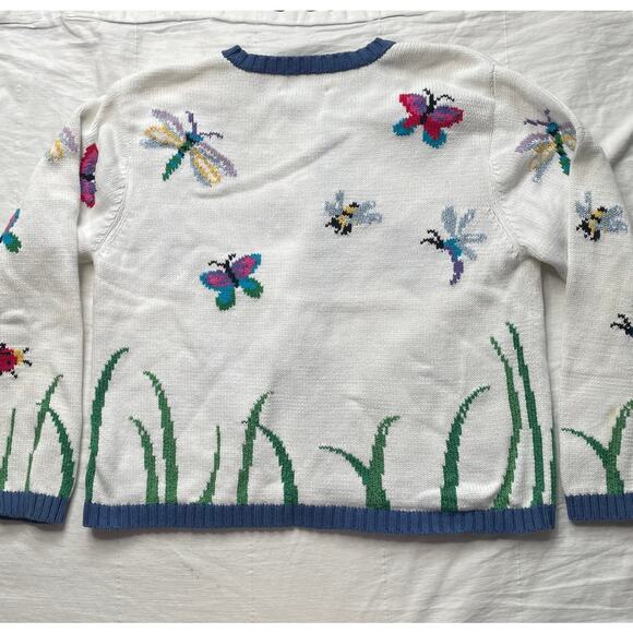 Vintage Talbots Petites Butterfly Insects Knit Cardigan Sweater Sz Small Women's - Picture 4 of 6